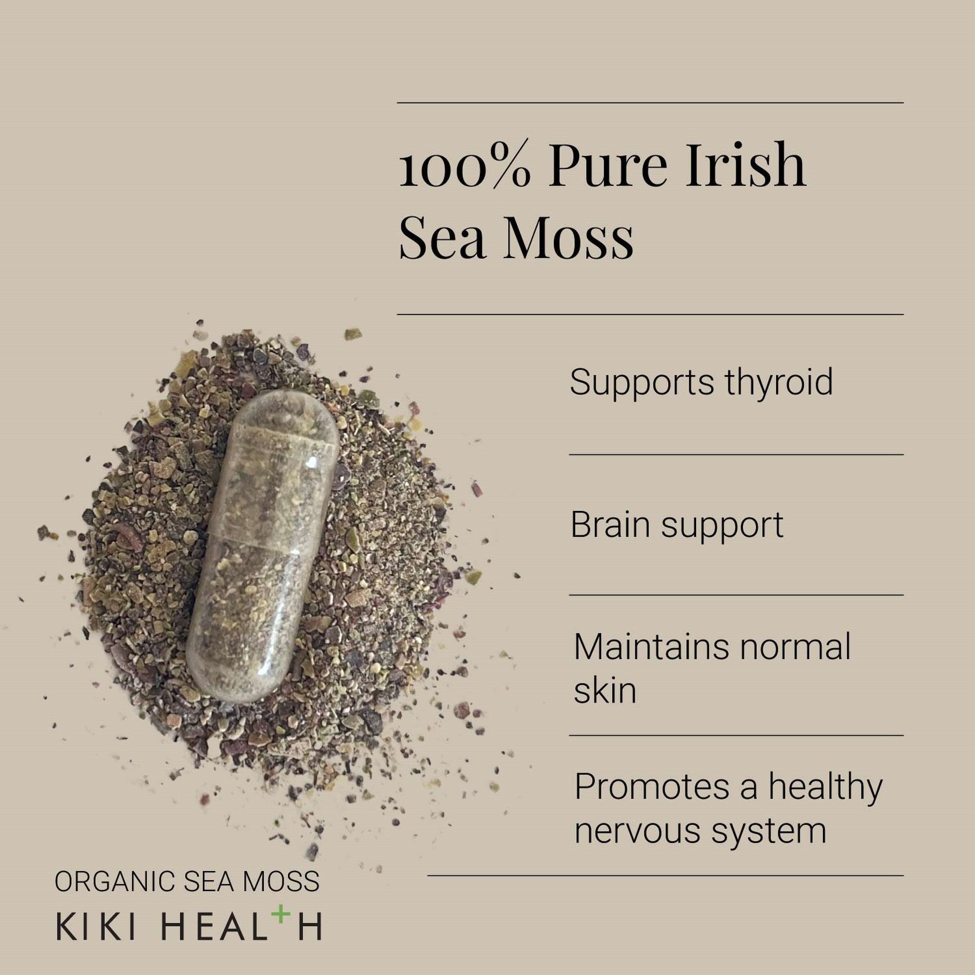 KIKI Health Immune Health Organic Irish Sea Moss 90 Vegicaps
