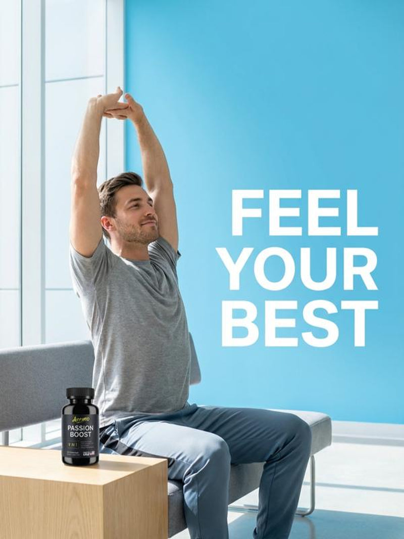 Aerano Passion Boost 9 in 1 Capsules - Ginseng Ashwagandha Ginkgo & Tribulus Herbal Supplement for Energy Stamina & Brain Health Made in USA GMP Certified HACCP Compliant Lab Tested