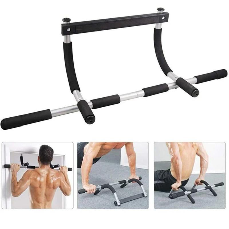 PURELY FITNESS Pull up Bar for Doorway | Thickened Steel Max Limit 440 Lbs Upper Body Fitness Workout Bar | Multi-Grip Strength for Doorway | Indoor Chin-Up Bar Fitness Trainer for Home Gym Portable