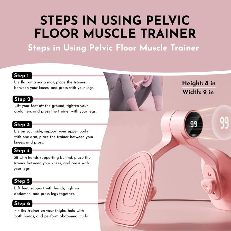 Pelvic Floor Muscle Training and Repair Device - Pelvic Floor Thigh Exercise Device - Portable Kegel System Strengthening Exerciser for Men Women Inner Outer Muscle - Hip Abductor Master Trainer & Leg Workout Equipment for Home Fitness